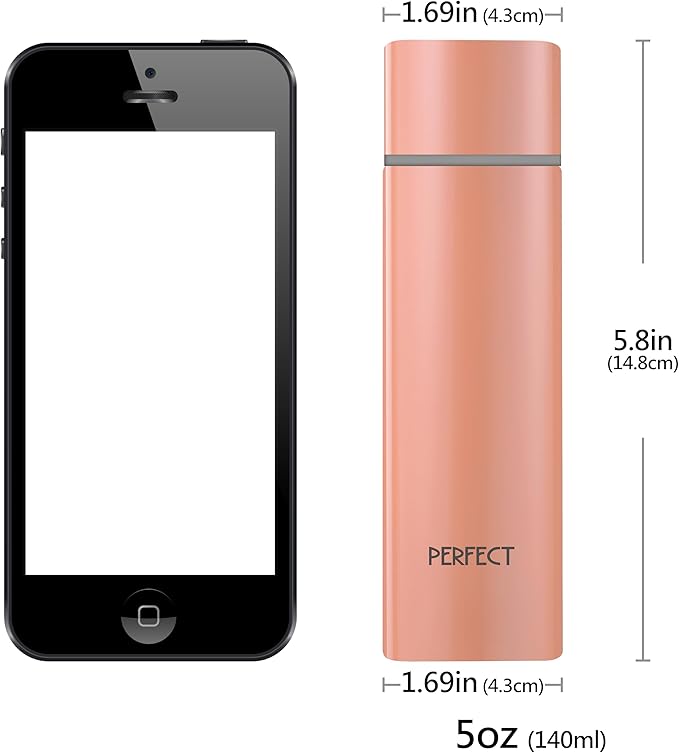 Pink Mini 5 OZ 316 Stainless Steel Vacuum Insulated Water Bottle, Double wall Keep Cold and Hot, Leak Proof, Suitable For Women, Kids & Girls to Carry in Bag