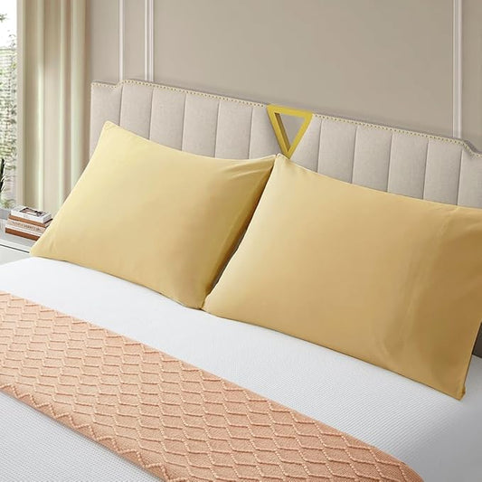 Microfiber Small Pillow Cases 14x20 2 Pack Gold Pillow Covers Comfortable Not Shrink Soft Pillow Cases Toddler Pillow Case Envelope Style