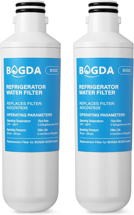 BOGDA LT1000P Water Filter Replacement Fit for L-G MDJ64844601 ADQ74793501 LT1000PC, Ken-more 46-9980 ADQ74793502 LRFXC2416S LRFVS3006S LRMDS3006S LFXS28596S, 2 Filter