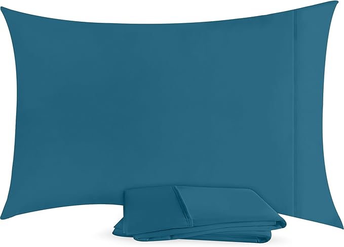 Utopia Bedding Queen Pillow Cases - 2 Pack - Envelope Closure - Soft Brushed Microfiber Fabric - Shrinkage and Fade Resistant Pillow Covers 20 X 30 Inches (Queen, Denim Blue)