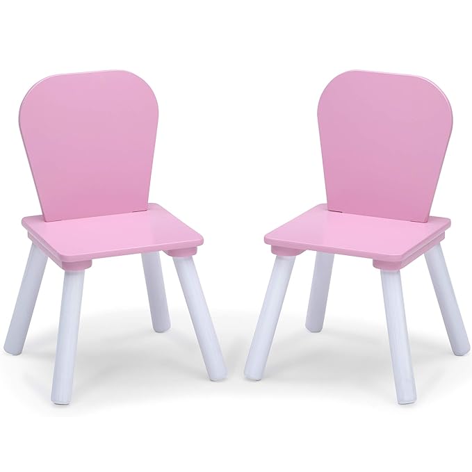Delta Children 4-Piece Toddler Playroom Set, Pink/White