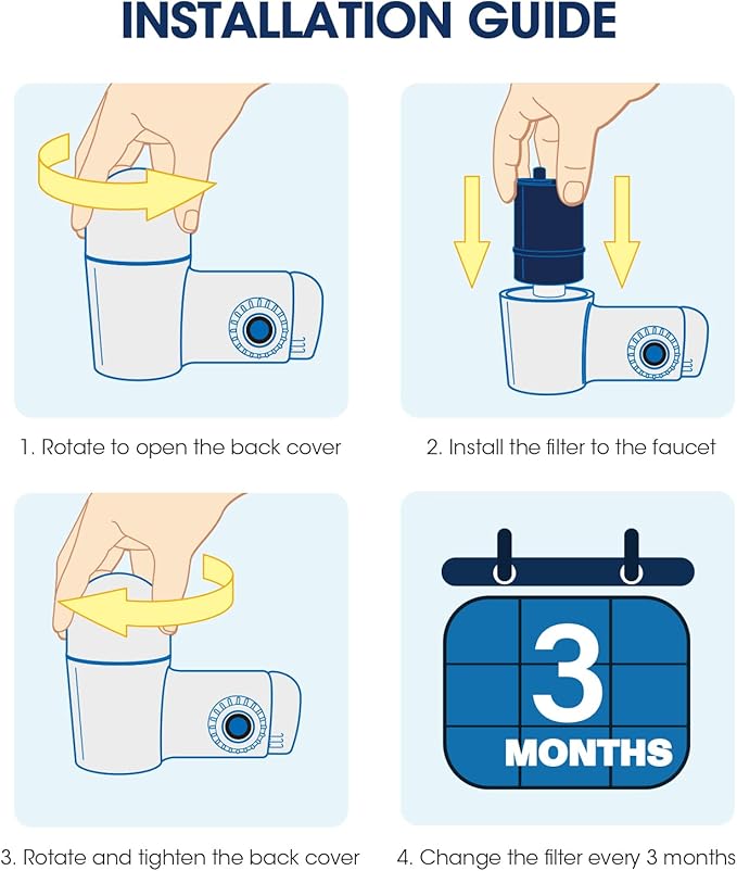 MARRIOTTO Compatible with PUR® water filter replacement, Pur filter replacement faucet compatible with All PUR®, RF9999® and RF-3375, Pur filter replacement faucet, 3 Pack