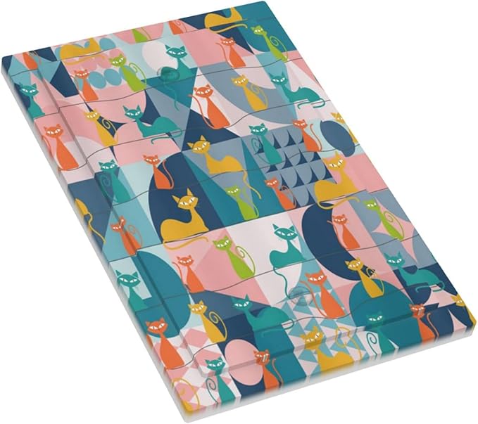 Mid Century Modern Atomic Cute Cats 1 Gang Light Switch Covers No Device Wall Plate Decorative Blank Switchplate Electrical Faceplate for Kidroom Nursery Bedroom Boyroom Decor