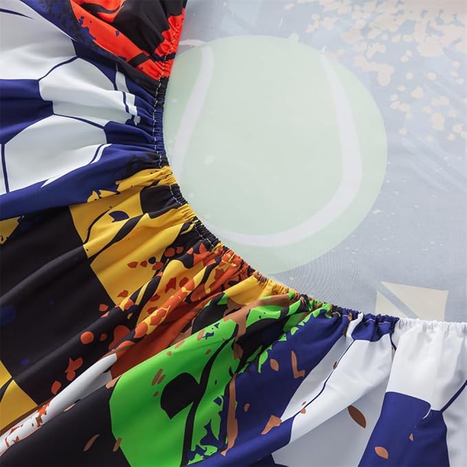 qjmiaofang Basketball Sheets Full Size Sports Sheets for Kids Boys American Football Fitted Sheet Sport Sheet Set 4Pieces Baseball and Soccer Flat Sheet 1 Fitted Sheet 1 Flat Sheet 2 Pillowcases