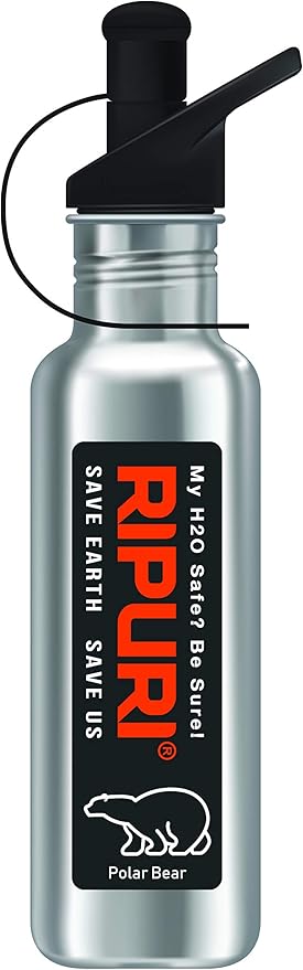 Classic 27 oz Metal ( Stainless steel ) Water bottle with filter & sports cap for Fitness & Gym, Home & Office, Camping Hiking Backpacking Outdoor Emergency Survival