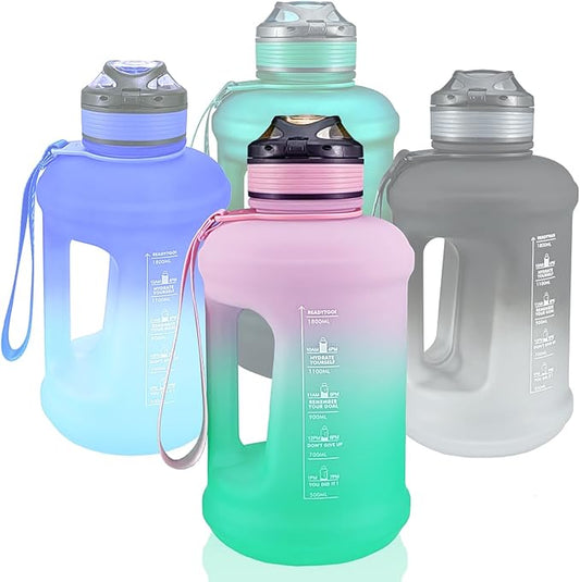 Sports Water Bottle, 63 Oz/1800mL, Leak Proof BPA Free Travel Outdoor For Men Women (Gradient_Pink)