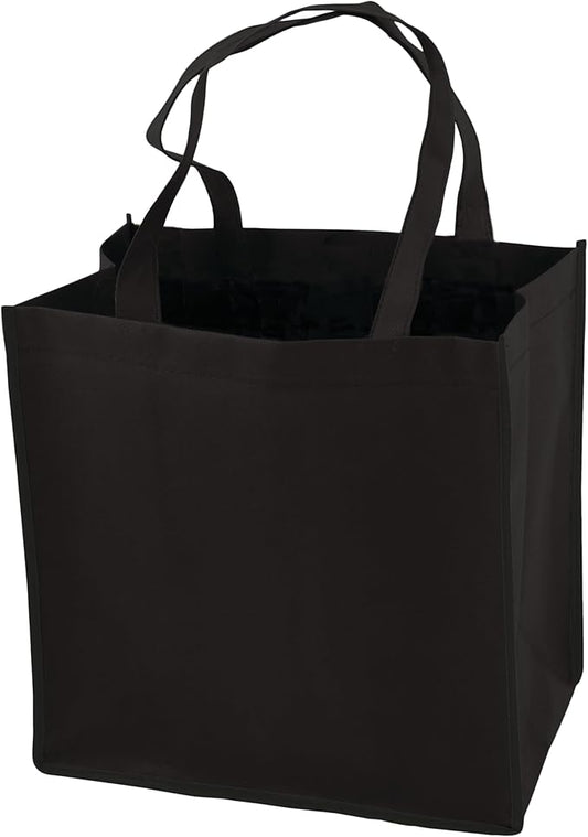 TRUE Wine Bag Black Reusable Grocery Tote, Set of 1