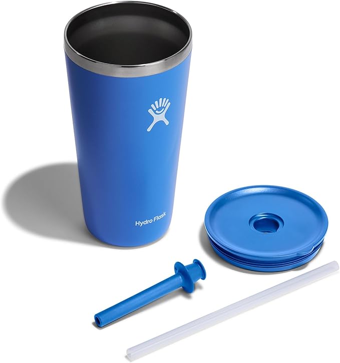Hydro Flask Travel Tumbler Stainless Steel Vacuum Insulated Tumbler with Lid and Straw for Cold Water and Drinks for Sports, School, Work, Car, Travel, Weekends