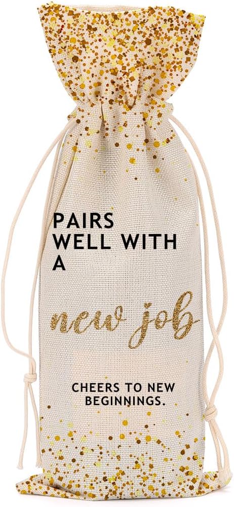 New Job Gifts Congratulations Gifts for Women Wine Bag Leaving Job Gifts Farewell Gifts for Coworkers Men Mom Teacher Doctor Friend Him Her Bestie Wine Bags