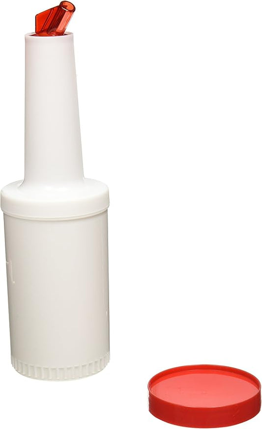 Winco Multi-Pour Bottle with Lid, 1 Quart, Red