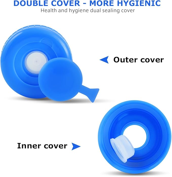 BESTonZON 1.3 Gallon Water Jug Jug 5L Plastic Crown Cap Reusable Water Bottle Container Water Storage Bucket Portable Water Kettle Camping Water Tank with Handle for Emergency