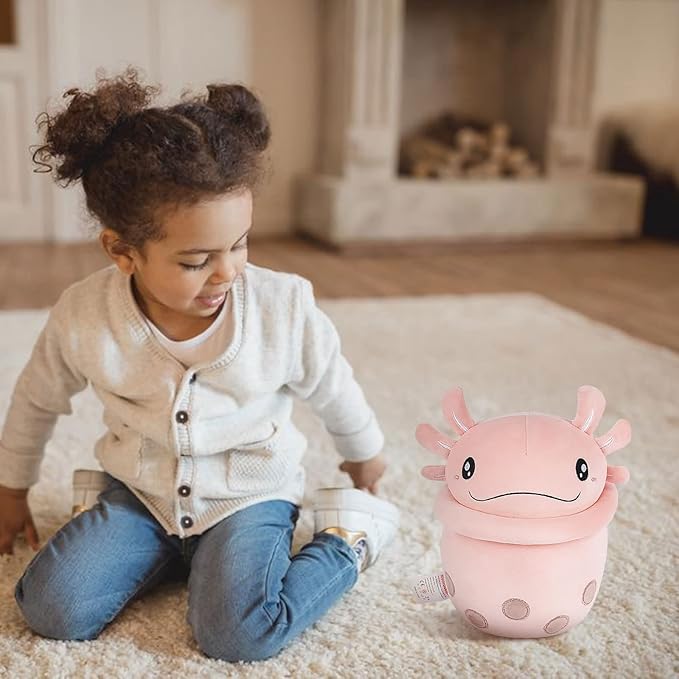 Niuniu Daddy Stuffed Boba Plushies Squishy Bubble Tea Plush Toy Pillow Cute Milk Tea Plushie Adorable Cuddle Pillow Stuffed Food Toy Great Gift for Birthday/Christmas (Axolotl, Medium)