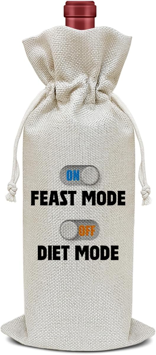 Funny Wine Bag, Funny Gifts Friendship Gifts for Women Men Friends Coworkers Sister Wife Mom, Party Favor Wine Champagne Gift Bag With Drawstring -46