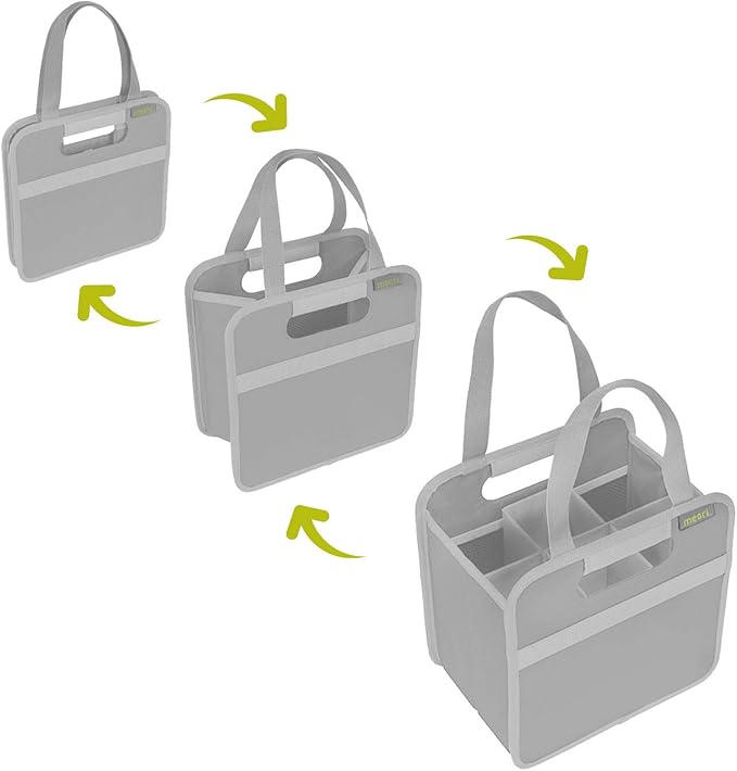 meori Foldable 6 Bottle Wine Tote Azure Blue Organize Crate Glass Dividers Stylish Travel Storage Box Liquor Spirits Tastings Grocery Shopping Hostess Gift (B100600)