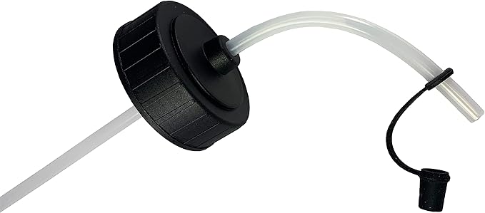 Sher-Wood, Black Flexible Noodle Straw Top Lid for 700ml Stubby, 1000ml Tallboy, and 1000ml Regular Sports Water Bottles (Black, Lid Only)