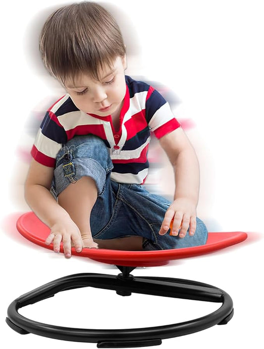 Kids Swivel Chair, Sensory Spinning Toy Chair for Kids, Autism Kids Swivel Chair Training Body Coordination, Improve Physical Coordination Wobble Chair Science Toy for Kids 3-9 (Red)