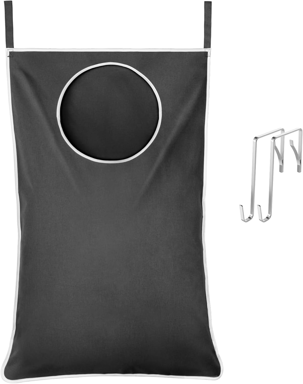 Lifewit Over Door Laundry Hamper, Large Collapsible Hanging Laundry Hamper, Hanging Laundry Basket Bag for Bathroom Bedroom Dirty Clothes Storage Organizer, Dark Gray