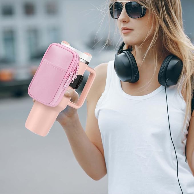 Water Bottle Pouch for Stanley Quencher Adventure 40oz,Gym Tumbler Stanley Cup Accessories for Women,Tumbler Pouch for Cards, Keys, Earphone,Phones