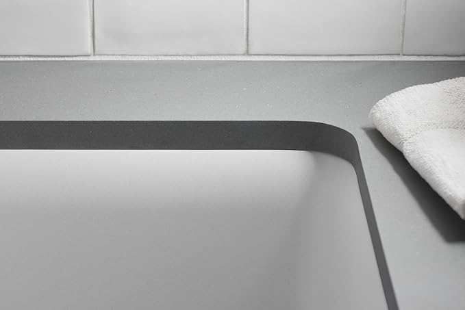 KOHLER 8206-CM6 Cairn 33-1/2" Undermount Single-Bowl Kitchen Sink, Neoroc Composite Kitchen Sink, Single-Bowl Sink with Bottom Sink Rack, Matte White