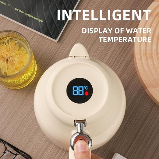 JOHNSMITH Hydrogen Water Kettle 50oz Stainless Steel Thermostatic Kettle Hydrogen-Rich Water and Weakly Alkaline Water(White)