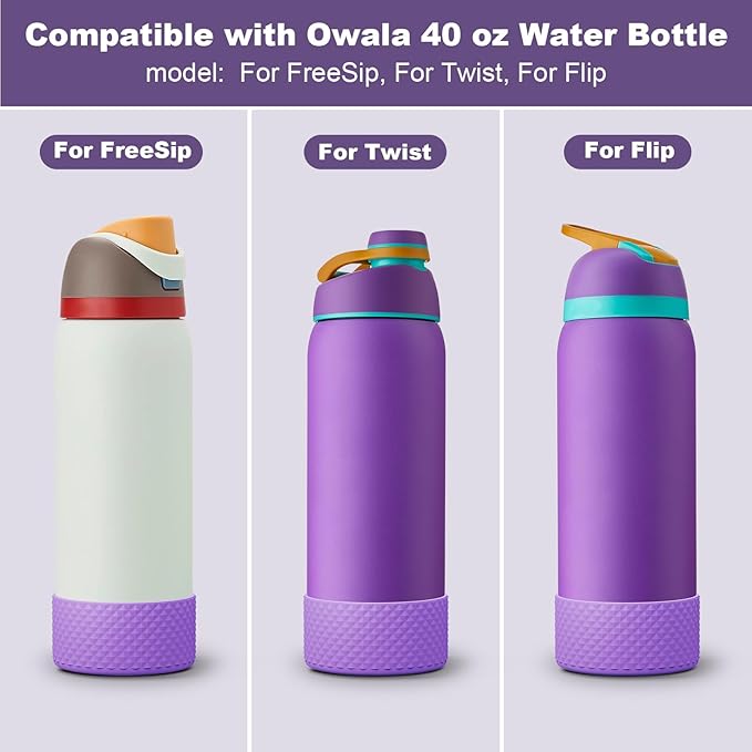 Silicone Boot for Owala Water Bottle 24 oz 32 oz 40 oz, Anti-Slip Protective Sleeve for FreeSip/Twist/Flip Stainless Steel Water Bottles Accessories