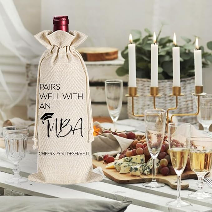 Qubereeree School Graduation Gifts, MBA Degree Graduation Wine Bag, Pairs Well With An MBA Wine Gift Bag, Funny MBA Graduation Gifts, University College Students Graduation Gifts for Him Her-23