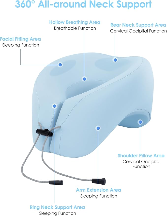 Neck Pillow for Traveling, 2 Pack Upgraded Travel Neck Pillow for Airplane, Memory Foam U-Shaped Hump Napping Pillow for Airplane, Car, Train, Bus and Home Use