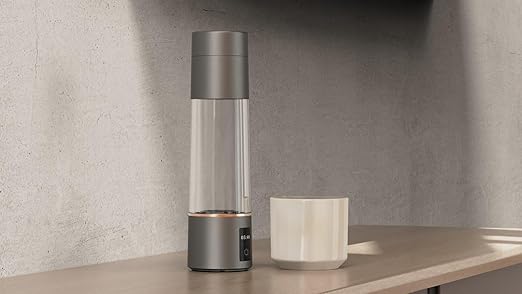 Hydrogen: The ultimate on-the-go hydrogen water bottle - 4000ppb High Output, Odorless & Chlorine-Free, Advanced PEM/SPE Technology, Durable, and Rechargable (Slate Gray)