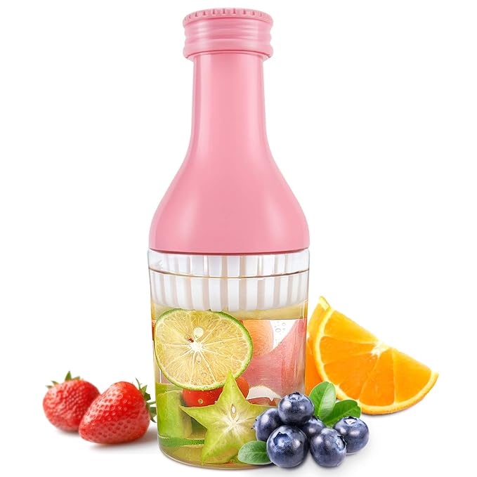 evron 35 oz Fruit Infuser Water Bottle,Infusion Water Pitcher Bottle,Detachable Large Opening for Easy Fruit Adding & Cleaning Designed (35 oz Pink)