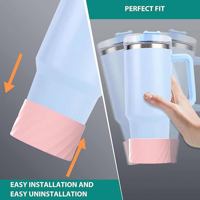 Kleeblatt Pink Silicone Boot For Stanley 40 Oz Tumbler, Stanley Cup Sleeve, Owala Water Bottle 24/32oz Boot Accessories, Stanley Cup Bottom Protector, Stanley Bottom Cover, Hydro Flask Boot