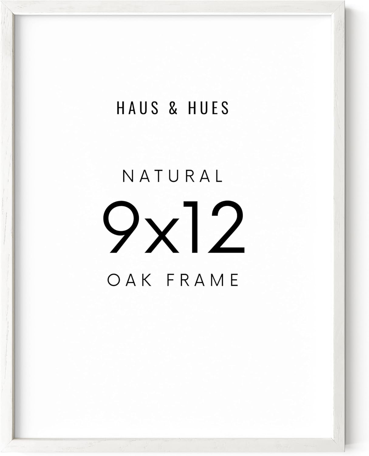 HAUS AND HUES 9x12 Picture Frame - 9 X 12 Frame Wooden Picture Frames for Crafts, 9x12 Frame Wood Picture Frames, 9 X 12 Picture Frame Natural Wood Frames,12x9 Picture Frame Wood (White Oak Frame)