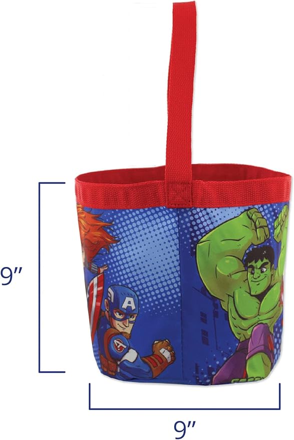 Marvel Super Hero Adventures Boys Collapsible Nylon Gift Basket Bucket Tote Bag
