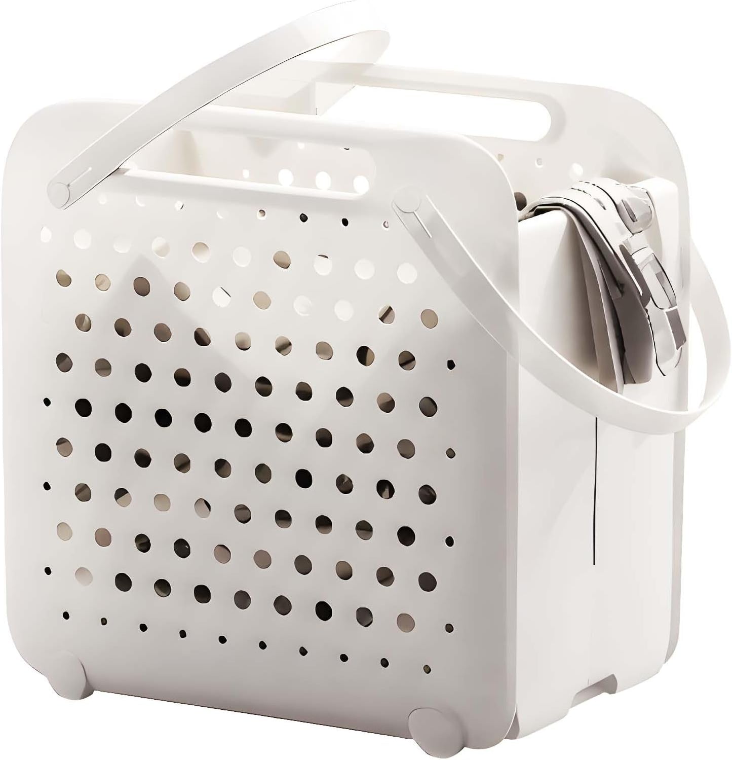 45L Foldable Laundry Basket, Plastic Collapsible Laundry Baskets with Handles, 12 Gallons Dirty Clothes Hamper for Dorm Laundry Room Organization, Freestanding Wall Hanging Laundry Hamper