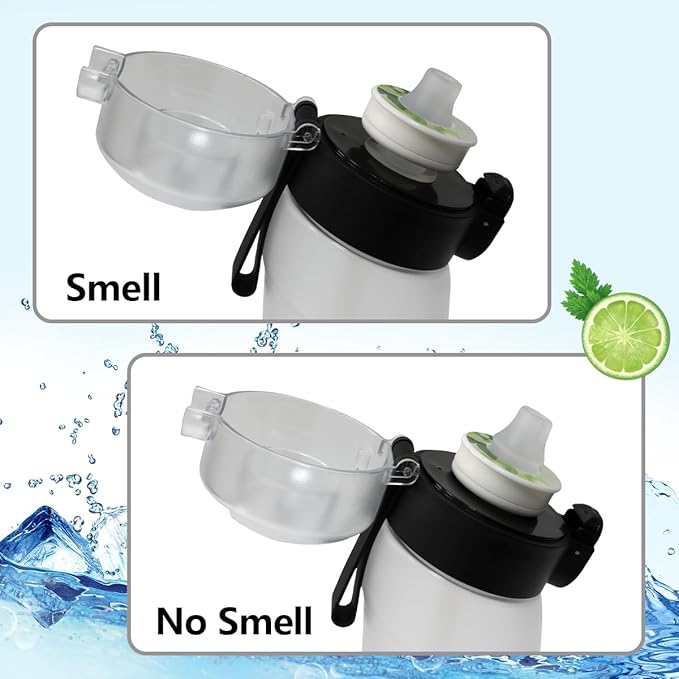 Water Bottle with Flavor Pods 21.9 Oz/650ml Fruit Fragrance Water Bottle Recyclable Sports Air Water Cup Scented Pods for Outdoor (Transparent)