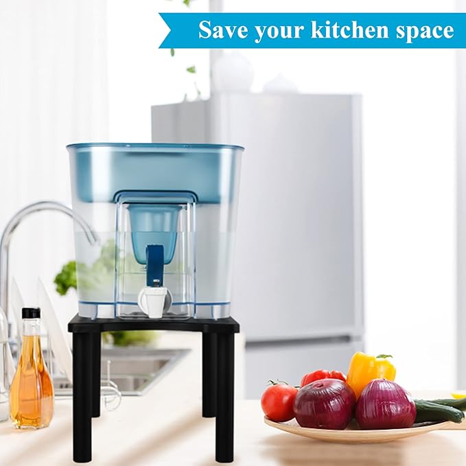 Water Dispenser Stand for Countertop-Metal Water Filter Stand Holder, Compatible with Brita Water Pitcher & ZeroWater Pitcher,Perfect for Drink Dispenser Stand (Black)