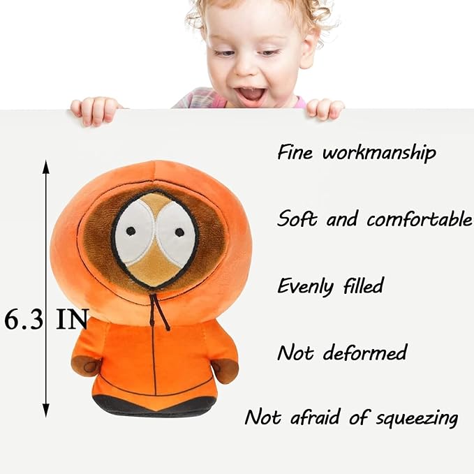 SP Anime Plush Toys, 8'' Kyle Cartman Kenny Butters Soft Plush Doll Cute Plush Pillow Stuffed Animals Toy Birthday Gifts for Children Adults and Fans（Kenny）