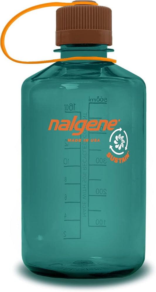 Nalgene Sustain Tritan BPA-Free Water Bottle Made with Material Derived from 50% Plastic Waste, 16 OZ, Narrow Mouth