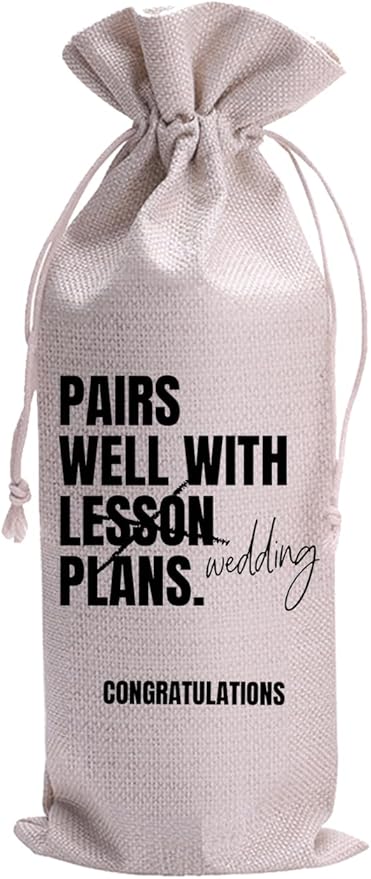 Paris Well With Lesson Plans Wedding Gift Engagement Gift Bag For bride/him/her Newly Engaged Gift Wine Tote
