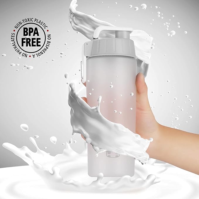 Tritan Copolyester Shaker Bottle for Protein Mixes BPA/BPS/BPF Free Protein Shaker Bottle 800ml Sports Bottle 28oz White