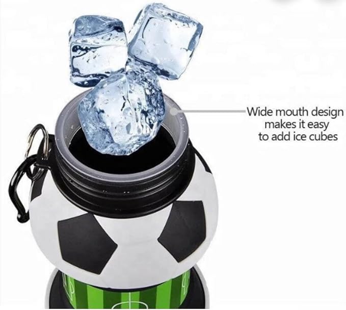 Kids 34 OZ Sports Silicone BPA-Free Water Bottle, Collapsible Football Shape Foldable and Leak Proof Water Bottle for School Kids,Travel,Hiking,Riding and for Movements.