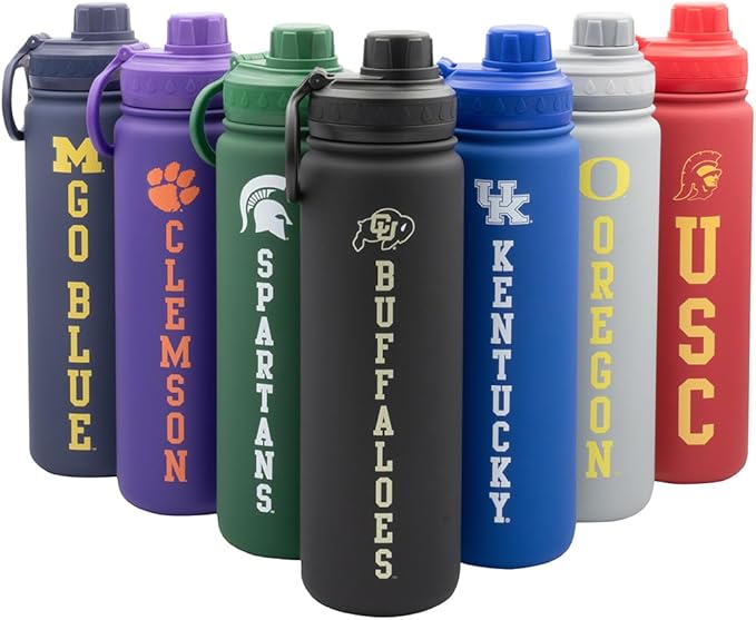 Colorado Buffaloes Water Bottle - Black Double Walled Stainless Steel 24 oz Keeps Drinks Cold or Hot