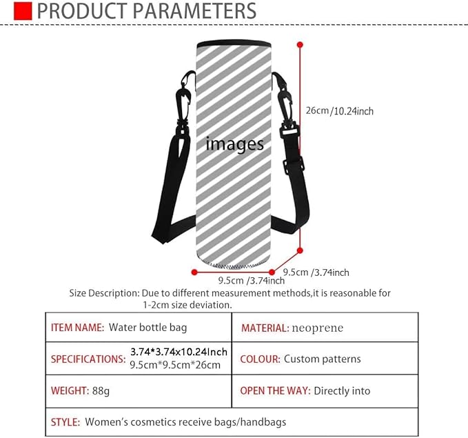 Jndtueit Basketball Water Pouch Holder, Soccer Bottle Cooler Cover Holder Strap for Outdoor Sports Gym Camping Walking