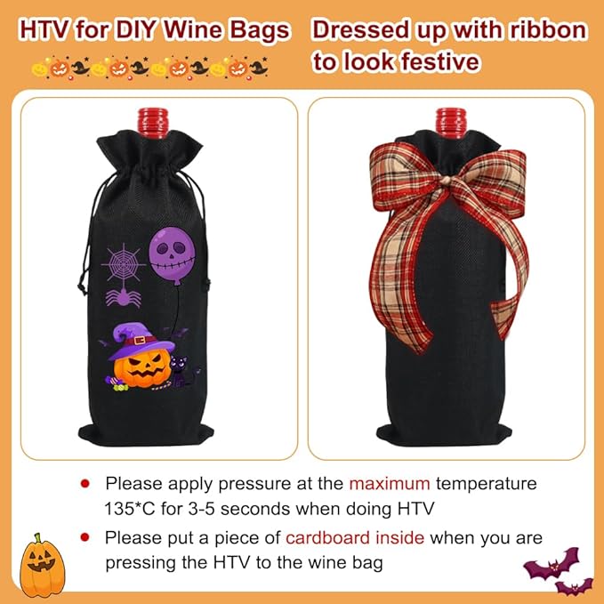 Shintop 10pcs Jute Wine Bags, 14 x 6 1/4 inches Hessian Wine Bottle Gift Bags with Drawstring for Party Halloween Festival Gift Favors (Black)