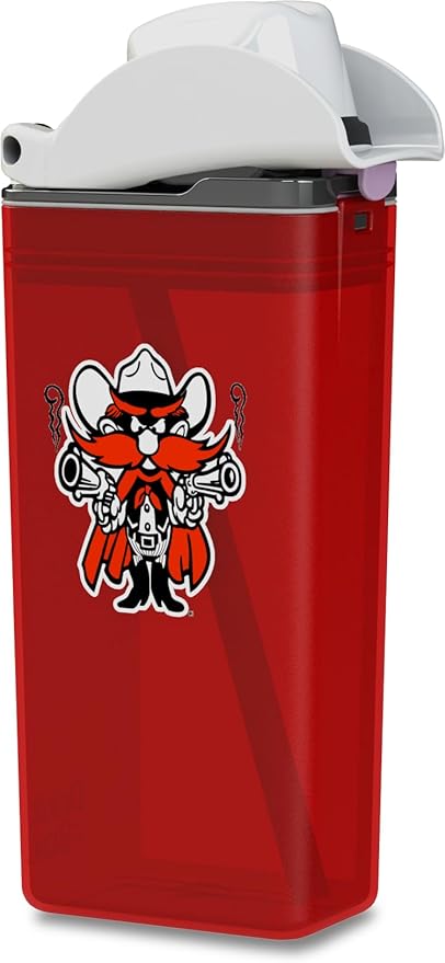 Reusable Water Bottle | Officially Licensed NCAA Sports Bottle | BPA Free | Dishwasher Safe | Red Raider | 12 oz Drink in the Box - Texas Tech