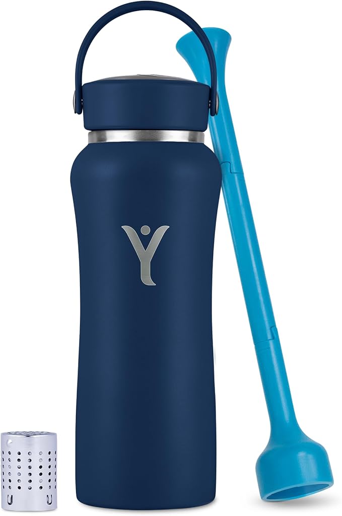 DYLN Alkaline Water Bottle | Portable Hydrogen Water Bottle Creates Hydrogen-Rich Water up to 9.5 pH | Vacuum Insulated Stainless Steel Keeps Water Cold for 24 Hours