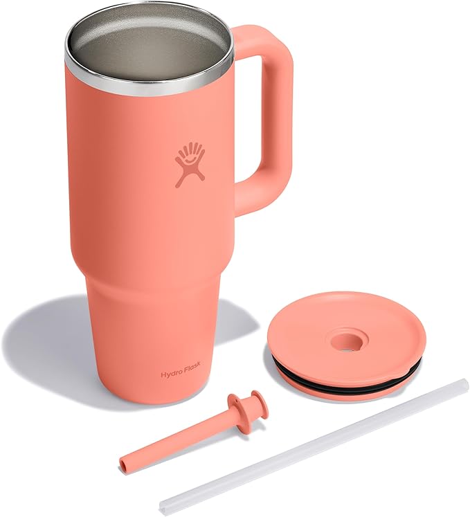 Hydro Flask Travel Tumbler Stainless Steel Vacuum Insulated Tumbler with Lid and Straw for Cold Water and Drinks for Sports, School, Work, Car, Travel, Weekends