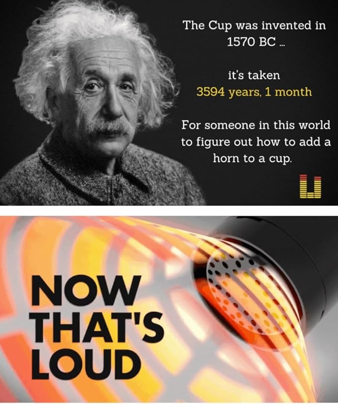 The LoudCup 20 oz Tumbler + Integrated Stadium Horn (Owl Grey) - Reusable Water Bottle for Sports Fans - Worlds Loudest Cup for Noisy Fans on Game Day & Tailgating