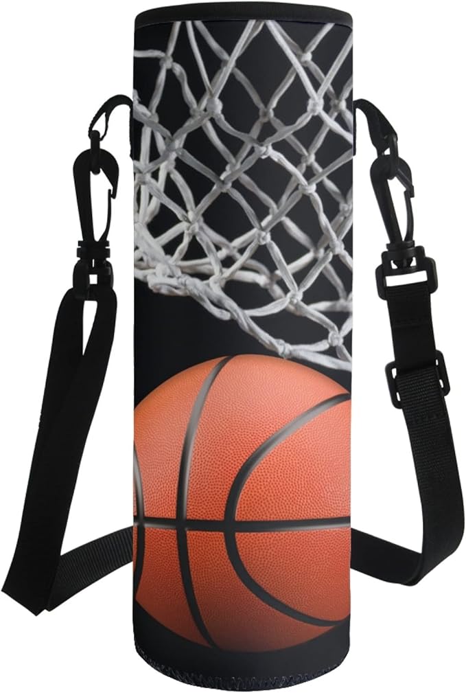 Jndtueit Basketball Water Pouch Holder, Soccer Bottle Cooler Cover Holder Strap for Outdoor Sports Gym Camping Walking