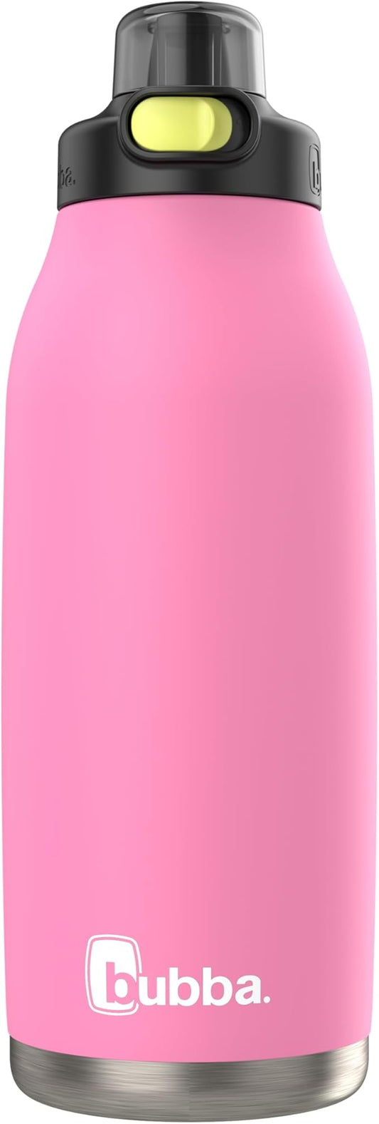 Bubba Radiant Stainless-Steel Pop-Up Straw, 40oz Water Bottle, Medium, Rubberized Azalea
