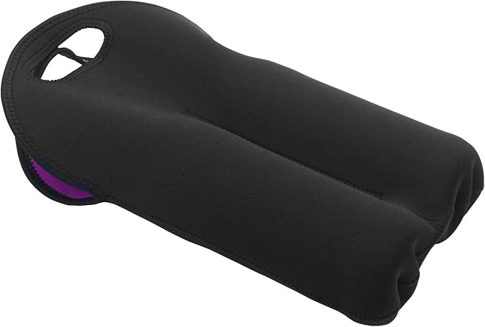 Two Bottles Wine Carrier Tote Bag, Insulated Thick Neoprene Wine/Water Bottle Holder Keeps Bottles Protected, Perfect for Picnics, Beach, Travel (2 PCS, Black)